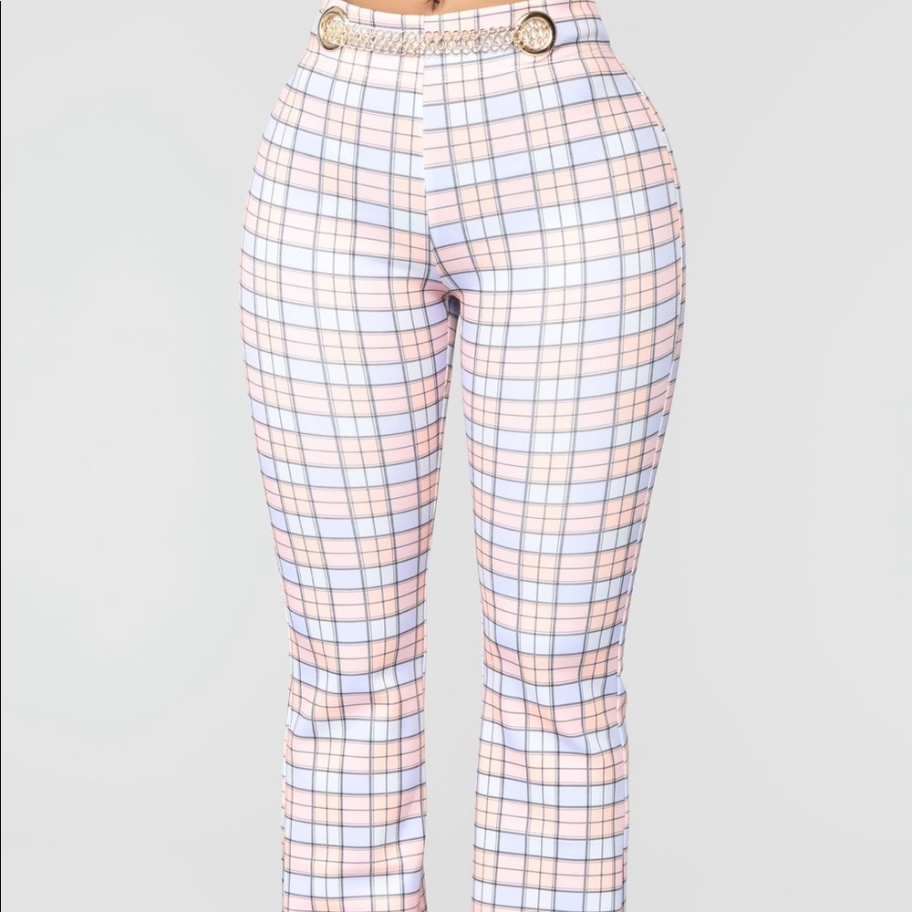 Feeling Plaid Flare Pants